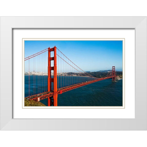 Golden Gate I White Modern Wood Framed Art Print with Double Matting by Stefko, Bob