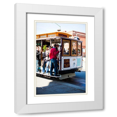 Riding the Trolley I White Modern Wood Framed Art Print with Double Matting by Stefko, Bob