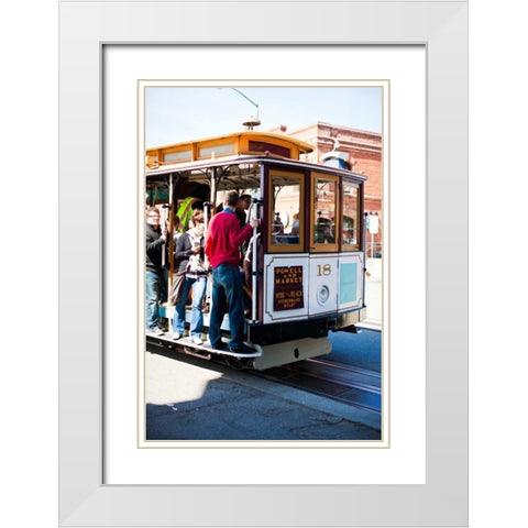 Riding the Trolley I White Modern Wood Framed Art Print with Double Matting by Stefko, Bob