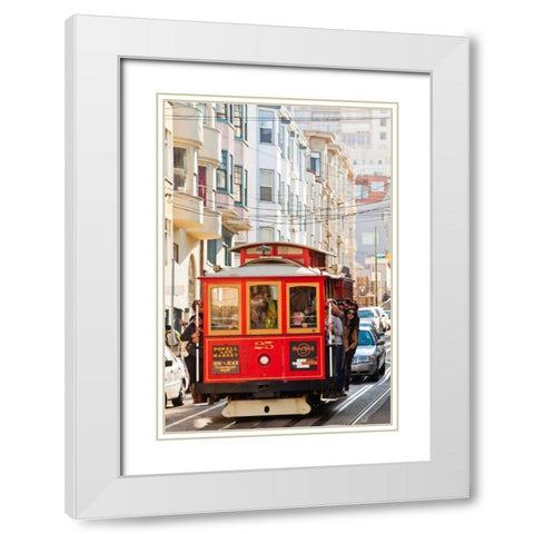 Riding the Trolley II White Modern Wood Framed Art Print with Double Matting by Stefko, Bob