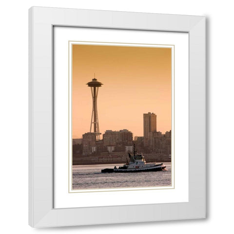 Space Needle IV White Modern Wood Framed Art Print with Double Matting by Stefko, Bob