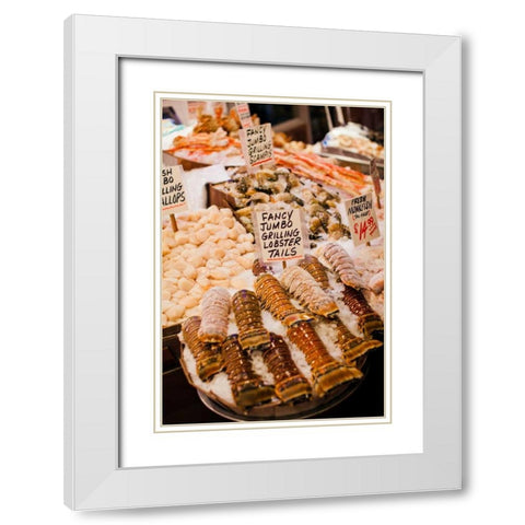 Fresh Seafood I White Modern Wood Framed Art Print with Double Matting by Stefko, Bob