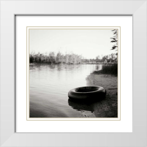 Lonely Inner tube White Modern Wood Framed Art Print with Double Matting by Stefko, Bob
