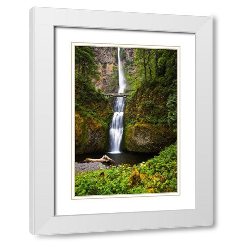 Multnomah Falls II White Modern Wood Framed Art Print with Double Matting by Stefko, Bob