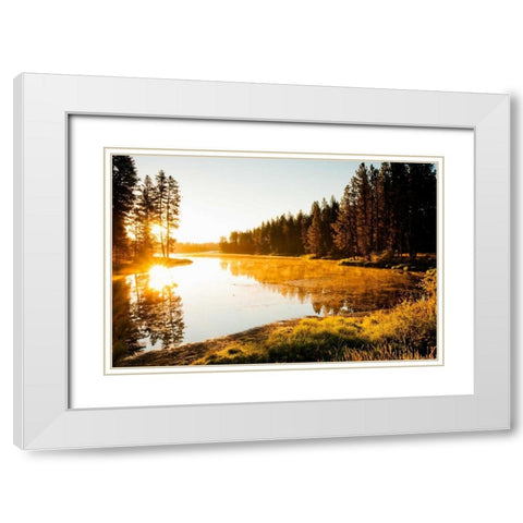 Winchester Lake I White Modern Wood Framed Art Print with Double Matting by Stefko, Bob