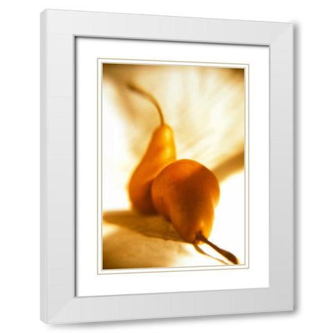 Pears II White Modern Wood Framed Art Print with Double Matting by Stefko, Bob