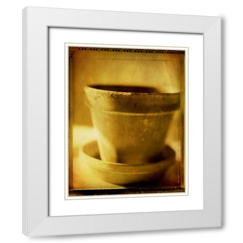 Terracotta Pots I White Modern Wood Framed Art Print with Double Matting by Stefko, Bob