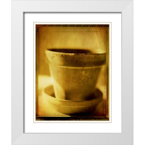 Terracotta Pots I White Modern Wood Framed Art Print with Double Matting by Stefko, Bob