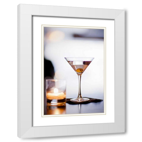 Happy Hour Martini White Modern Wood Framed Art Print with Double Matting by Stefko, Bob