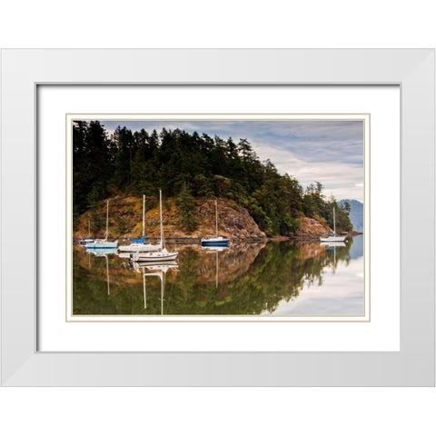 Sooke Harbor II White Modern Wood Framed Art Print with Double Matting by Stefko, Bob