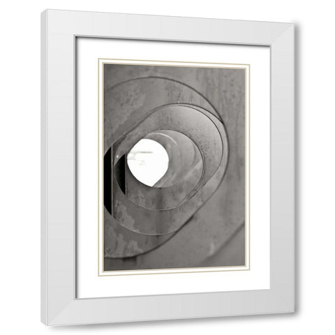 Oval Fractals III White Modern Wood Framed Art Print with Double Matting by Styber, Dana