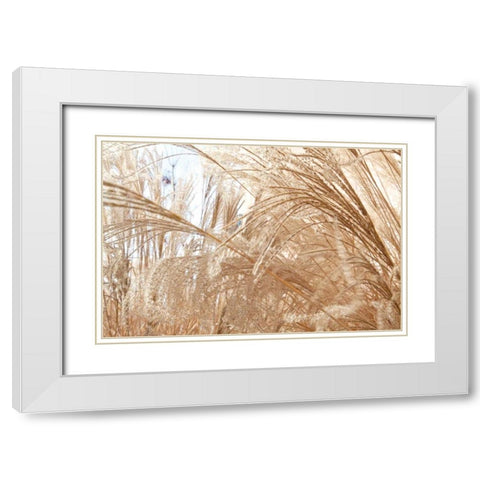Blowing Grass I White Modern Wood Framed Art Print with Double Matting by Styber, Dana