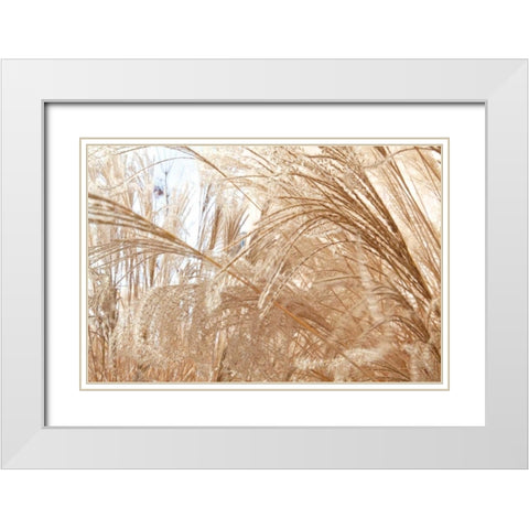 Blowing Grass I White Modern Wood Framed Art Print with Double Matting by Styber, Dana