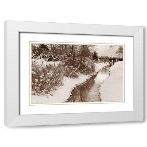 Winter Scenic II White Modern Wood Framed Art Print with Double Matting by Styber, Dana