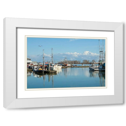 Steveston Scenic I White Modern Wood Framed Art Print with Double Matting by Styber, Dana