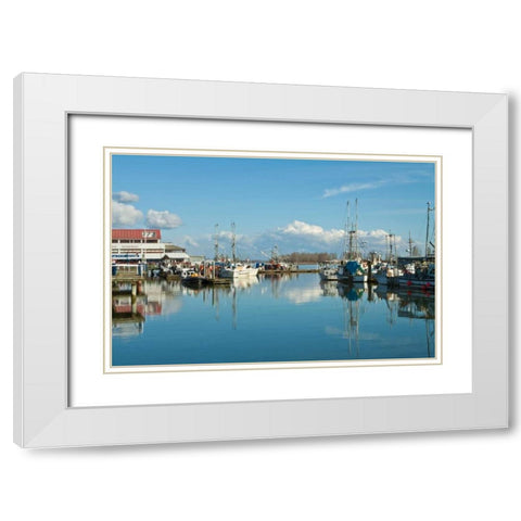 Steveston Scenic IV White Modern Wood Framed Art Print with Double Matting by Styber, Dana