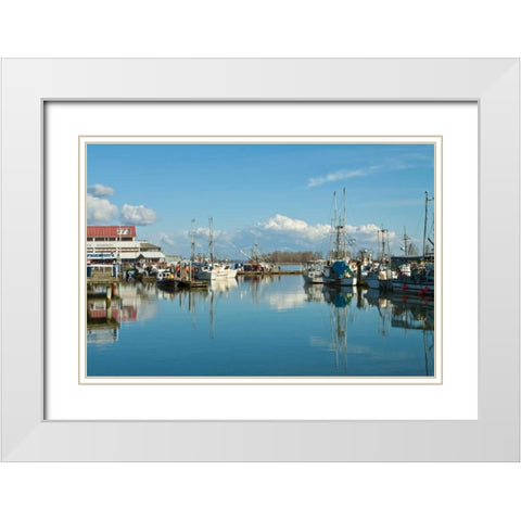 Steveston Scenic IV White Modern Wood Framed Art Print with Double Matting by Styber, Dana
