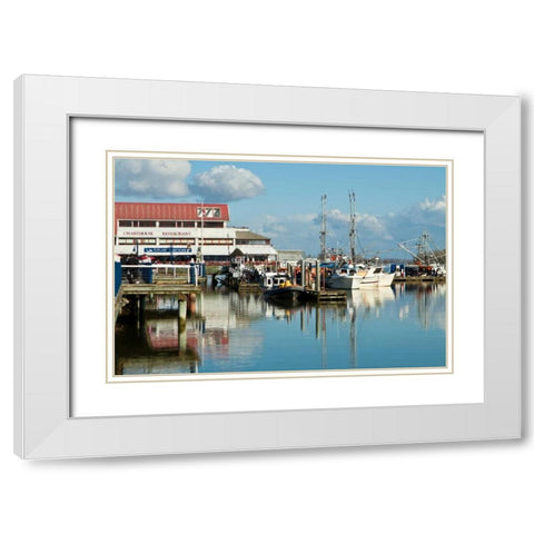 Steveston Scenic V White Modern Wood Framed Art Print with Double Matting by Styber, Dana