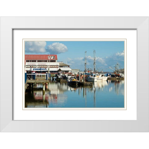 Steveston Scenic V White Modern Wood Framed Art Print with Double Matting by Styber, Dana