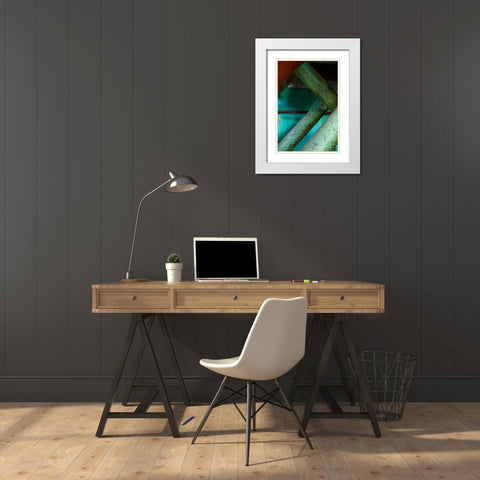Crosshatch White Modern Wood Framed Art Print with Double Matting by Styber, Dana
