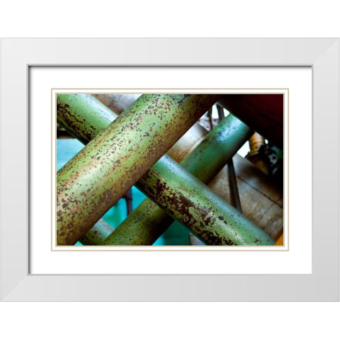 Transport Lines White Modern Wood Framed Art Print with Double Matting by Styber, Dana