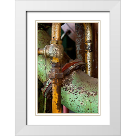 Gasket and Valve White Modern Wood Framed Art Print with Double Matting by Styber, Dana