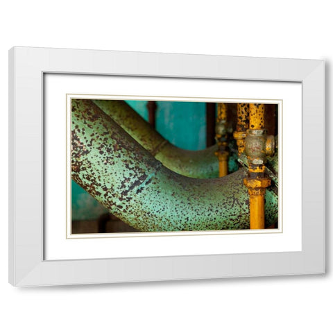 Express Lines White Modern Wood Framed Art Print with Double Matting by Styber, Dana