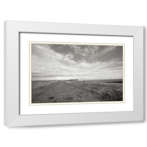 Bluff Path White Modern Wood Framed Art Print with Double Matting by Styber, Dana