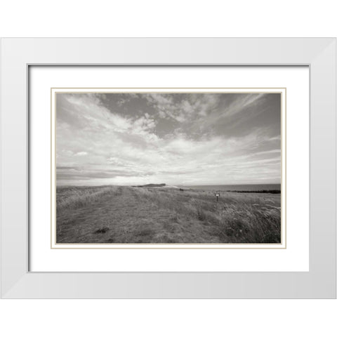 Bluff Path White Modern Wood Framed Art Print with Double Matting by Styber, Dana
