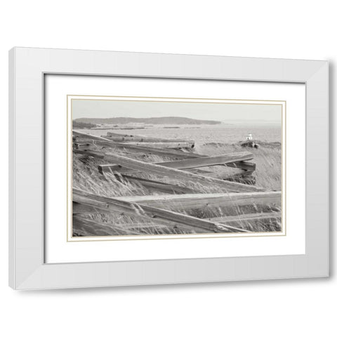 Lighthouse Path White Modern Wood Framed Art Print with Double Matting by Styber, Dana