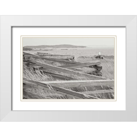 Lighthouse Path White Modern Wood Framed Art Print with Double Matting by Styber, Dana