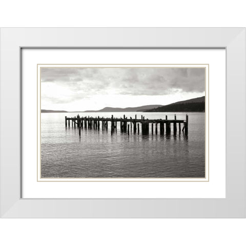 Lonely Dock White Modern Wood Framed Art Print with Double Matting by Styber, Dana