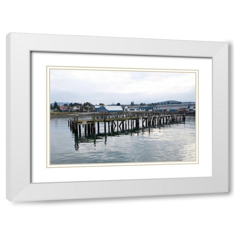 Unsafe Dock White Modern Wood Framed Art Print with Double Matting by Styber, Dana