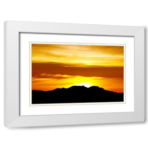 Solstice Sunset White Modern Wood Framed Art Print with Double Matting by Taylor, Douglas