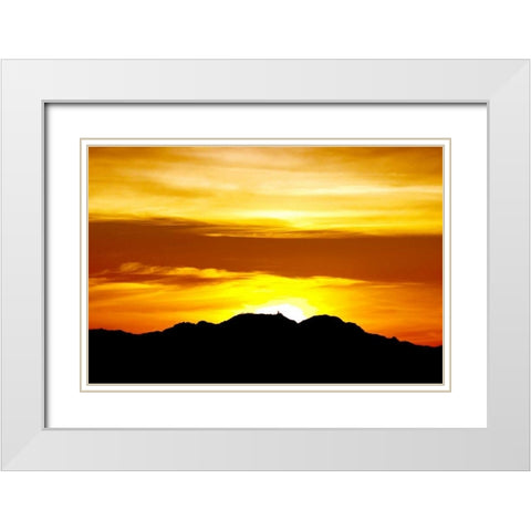 Solstice Sunset White Modern Wood Framed Art Print with Double Matting by Taylor, Douglas