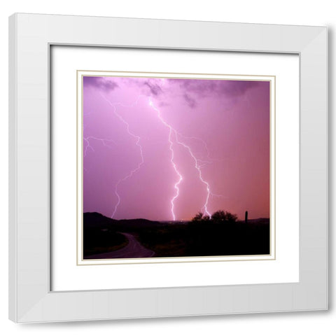 Summer Lightning II White Modern Wood Framed Art Print with Double Matting by Taylor, Douglas