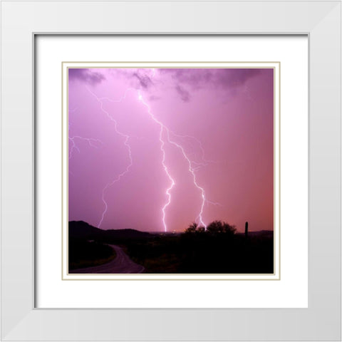 Summer Lightning II White Modern Wood Framed Art Print with Double Matting by Taylor, Douglas