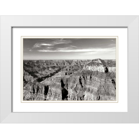 Grand Canyon Dawn II BW White Modern Wood Framed Art Print with Double Matting by Taylor, Douglas