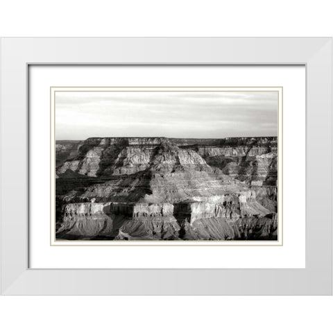 Grand Canyon Dawn III BW White Modern Wood Framed Art Print with Double Matting by Taylor, Douglas