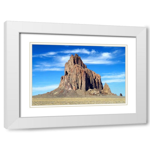 Shiprock White Modern Wood Framed Art Print with Double Matting by Taylor, Douglas