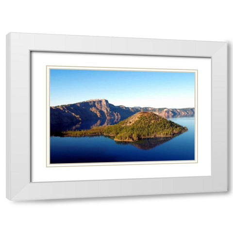 Crater Lake I White Modern Wood Framed Art Print with Double Matting by Taylor, Douglas