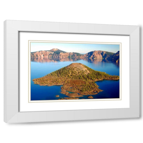 Crater Lake II White Modern Wood Framed Art Print with Double Matting by Taylor, Douglas