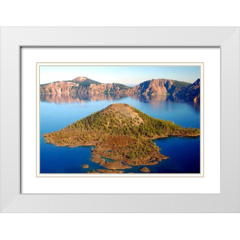 Crater Lake II White Modern Wood Framed Art Print with Double Matting by Taylor, Douglas