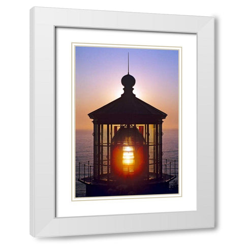 Cape Meares Lighthouse White Modern Wood Framed Art Print with Double Matting by Taylor, Douglas