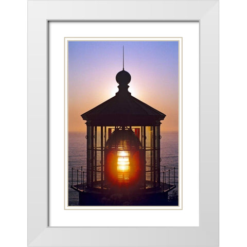 Cape Meares Lighthouse White Modern Wood Framed Art Print with Double Matting by Taylor, Douglas