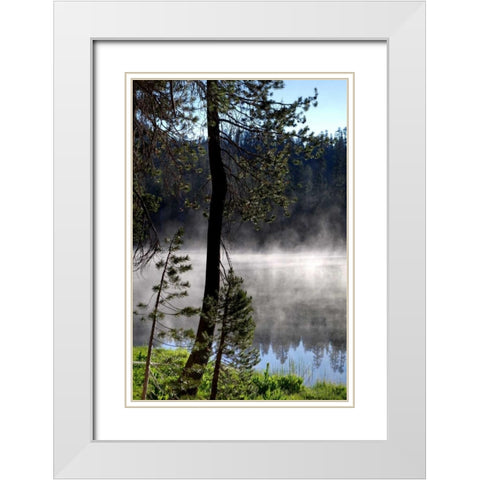 Summit Lake White Modern Wood Framed Art Print with Double Matting by Taylor, Douglas