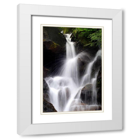 Falling Water II White Modern Wood Framed Art Print with Double Matting by Taylor, Douglas