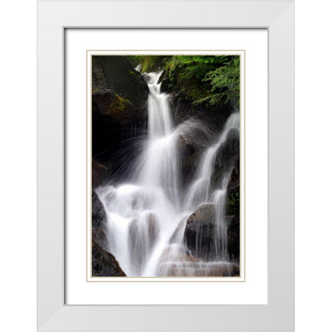 Falling Water II White Modern Wood Framed Art Print with Double Matting by Taylor, Douglas