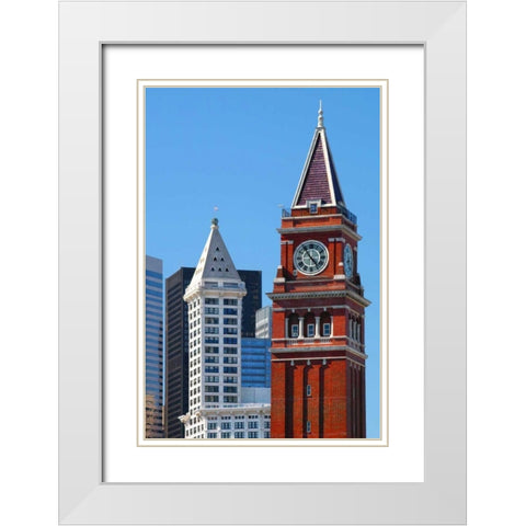 Skyline Time White Modern Wood Framed Art Print with Double Matting by Taylor, Douglas