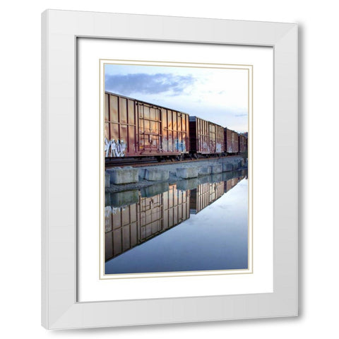 Rail Art Reflections White Modern Wood Framed Art Print with Double Matting by Taylor, Douglas
